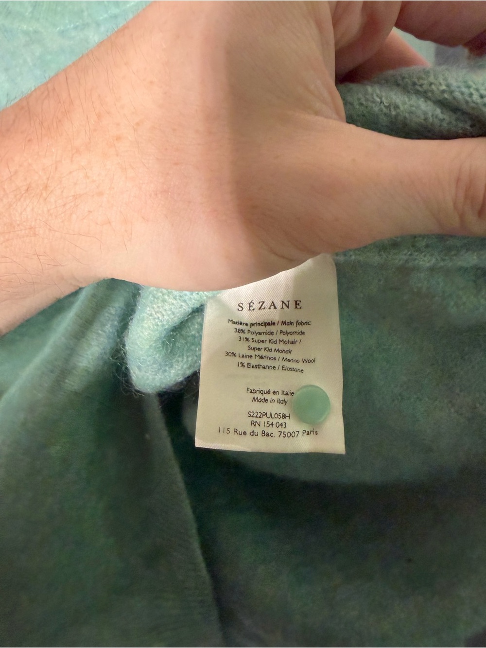 Sezane Louise Jumper in Aqua Size XS - Picture 5 of 6